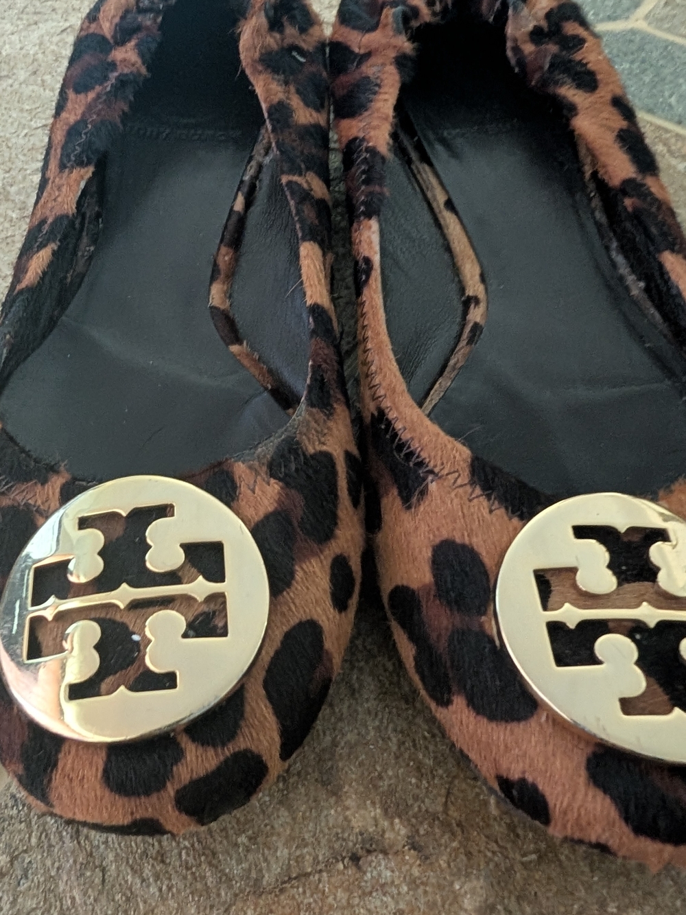 Tory Burch Leopard Pony-Hair Flats with Gold Logo Discs - Picture 7 of 10